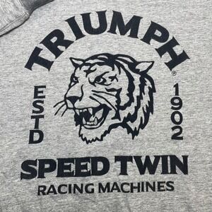 Lucky Brand Triumph Speed Twin Racing Machine Tiger Sweatshirt Men's Medium Gray